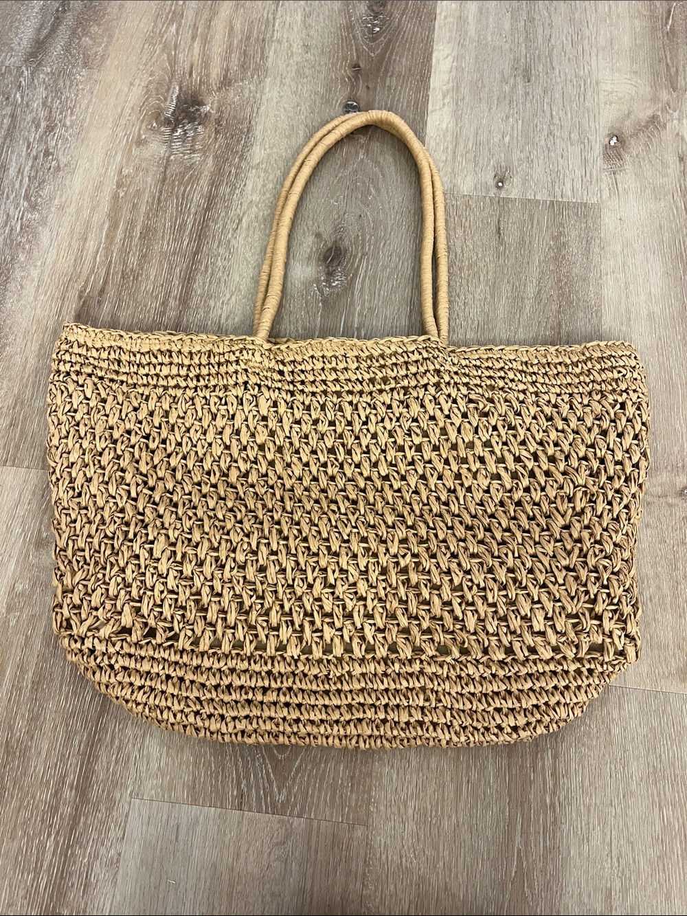 Abercrombie & Fitch Natural Tan Woven Straw Tote
